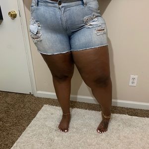Distressed shorts